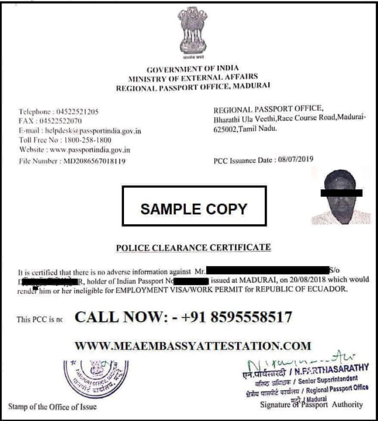 PCC Certificate Apostille Service in Madurai | Attestation in Madurai